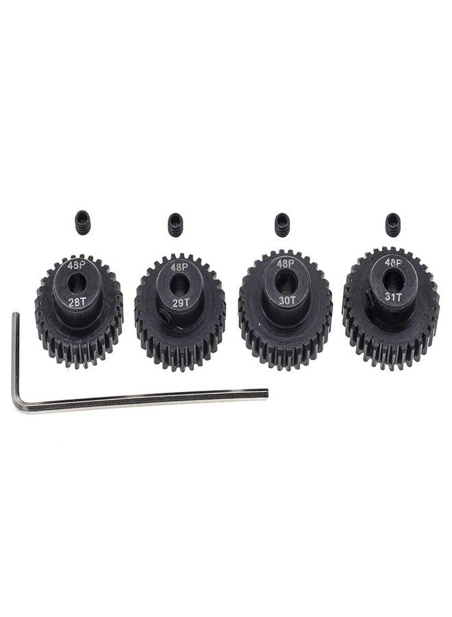 GTHELE 4pcs 48P Pinion Gear 3.175mm Set Hardened 28T 29T 30T 31T 48DP Pitch Gears RC Upgrade Part with Screwdriver - Image 2